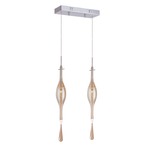 Golden Teak Long Linear Pendant