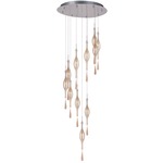 Golden Teak Long Eleven Drop Pendant