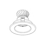 LEDR200 4 IN 12W Wide Beam Recessed Adj Trim White Reflector