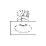 LEDR210 4 IN 12W Very Wide Beam Adj Square Trim White Reflec