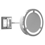 Single Arm Halo Light Wall Mirror W / Outlet