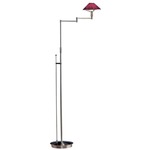 Aging Eye Glass Shade Swing Arm Floor Lamp