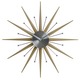 Sunburst Wall Clock - Stainless Steel / Brown