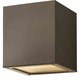 Kube Outdoor Ceiling Flush Mount - Bronze / Etched Glass