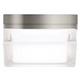 Boxie Ceiling Flush Mount - Satin Nickel / White