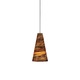 Taza Pendant - Satin Nickel / Brown