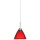 Dome-SI Pendant - Satin Nickel / Red
