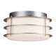 Hollywood Hills Outdoor Ceiling Flush Mount - Vista Silver / Etched White Opal