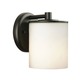 Midnight Round Outdoor Wall Sconce - Black / Etched White Opal