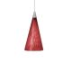Rail Taos Pendant - Satin Nickel / Red Frit