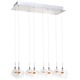 Starburst 8 Light Suspension  - Satin Nickel / Clear/Amber