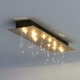 Crystal Rain Rectangular Ceiling Mount - Platinum Leaf / Crystal