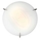 Zenon Ceiling Flush Mount - Brushed Steel / Opal