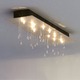 Crystal Rain Rectangular Ceiling Mount - Silver Leaf / Crystal