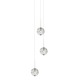 Bubble Ball 3 Light Suspension - Satin Nickel / Clear