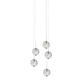 Bubble Ball 5 Light Suspension - Satin Nickel / Clear