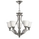 Bolla 5 Light Chandelier - Brushed Nickel / White Bolla 5 Light Chandelier - Brushed Nickel / White