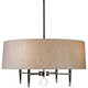 Ventana Single Tier Chandelier - Ebony/Polished Nickel / Natural Linen Ventana Single Tier Chandelier - Ebony/Polished Nickel / Natural Linen