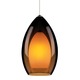 Fire Grande Pendant - Satin Nickel / Havana Brown