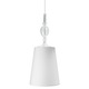 Kiev Large Pendant - Satin Nickel / White / Clear Kiev Large Pendant - Satin Nickel / White / Clear