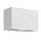 Atlantis Up/Down Exterior Wall Sconce - Satin White / Etched Glass