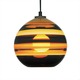 Banded Orb Pendant - Dark Bronze / Black Cord / Mustard