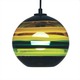 Banded Orb Pendant - Dark Bronze / Black Cord / Moss