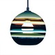Banded Orb Pendant - Dark Bronze / Black Cord / Stone