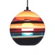 Banded Orb Pendant - Dark Bronze / Black Cord / Cranberry