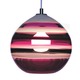 Banded Orb Pendant - Dark Bronze / White Cord / Amethyst