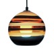 Banded Orb Pendant - Dark Bronze / Black Cord / Amber