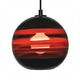 Banded Orb Pendant - Dark Bronze / Black Cord / Scarlet