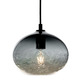 Ellipse Bubble Pendant - Dark Bronze / Black Cord / Grey