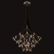 Crystal Galaxy Chandelier W / Downlight - Nickel / Crystal
