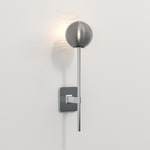 Tacoma Round Wall Sconce - Polished Chrome / Smoke Ribbed