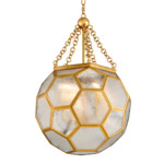 Hexsation Pendant - Vintage Brass / Clear