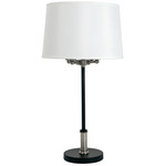 Alpine Table Lamp - Black / Satin Nickel / White Linen