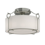 Bow Semi Flush Ceiling Light - Sterling / Opal