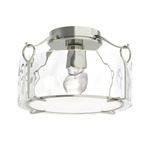 Bow Semi Flush Ceiling Light - Sterling / Water Glass