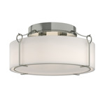 Bow Semi Flush Ceiling Light - Sterling / Opal