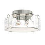 Bow Semi Flush Ceiling Light - Sterling / Water Glass