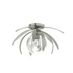 Dahlia Globe Ceiling Light Fixture - Sterling / Water Glass