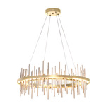 Cityscape Circular Chandelier - Sterling / Soft Gold