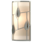 Alisons Leaves Wall Sconce - Sterling / White Art