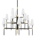 Bowery Chandelier - Aged Old Bronze / Belgian Linen