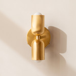 Brass Up Down Wall Sconce - Brass Canopy / Brass Upper Shade