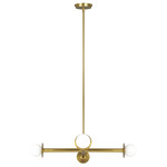 Nodes Wide Chandelier - Burnished Brass / Milk White