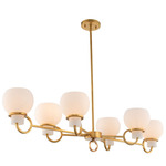 Ascher Linear Chandelier - Winter Brass / White