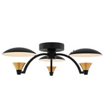 Redding Semi Flush Ceiling Light - Black / Brass