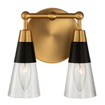 Ponti Bathroom Vanity Light - New Brass / Clear